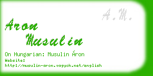 aron musulin business card